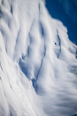 Obraz premium Beautiful winter panorama with fresh powder snow. in tall mighty mountains Elbrus, ski resort, the Republic of Kabardino-Balkaria, Russia