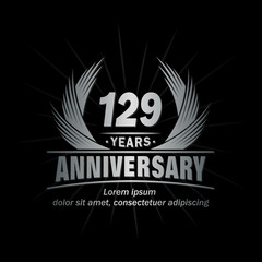 Fototapeta premium 129 years logo design template. Anniversary vector and illustration template.