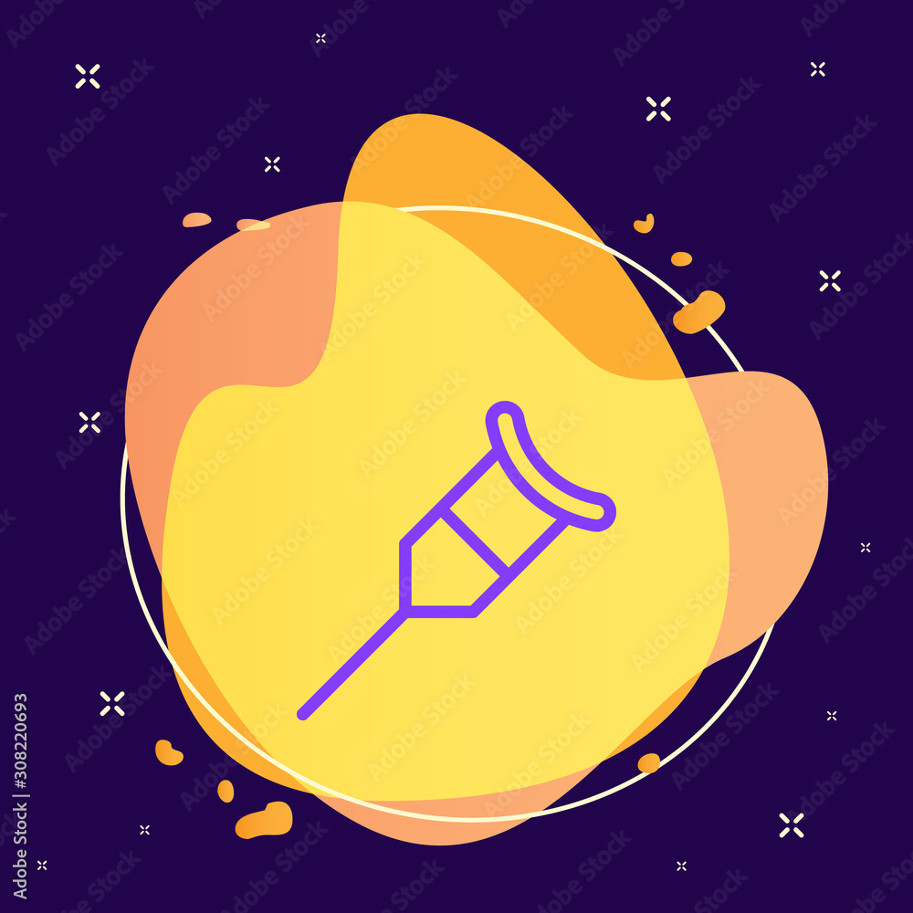 Poster crutches, help vector icon. element of medicine for mobile concept and web apps illustration. vector