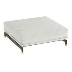 White cloth pouf on a white background. 3d rendering