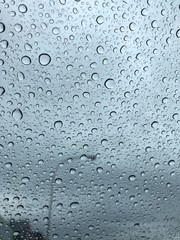 water drops on glass