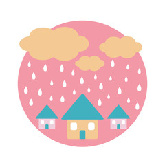 Rainy day, icon, vector illustration