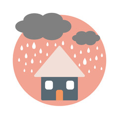 Rainy day, icon, vector illustration
