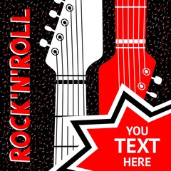 Design of posters rock and roll festival. Vector Illustration