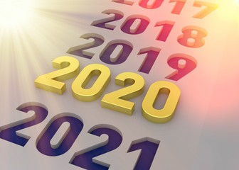 New Year - 2020 is coming - 3D