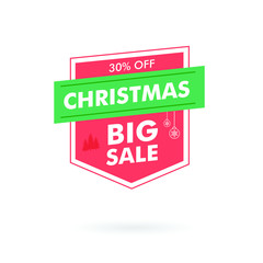 sales label flat - merry christmas badge - special big sale