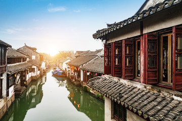 Naklejka premium Scenery of Zhouzhuang Ancient Town, Suzhou, China