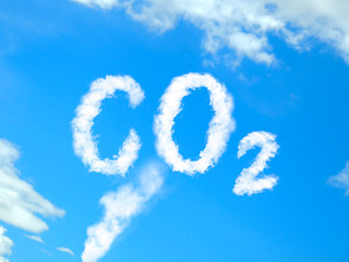 Carbon Dioxide in the sky - 3D Concept
