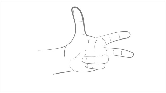 Finger 1-5 scoring clipart. Hand drawn arm on a white background