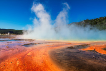 Beautiful Grand Prismatic Spring in Yellowstone National Park, Wyoming, USA.
