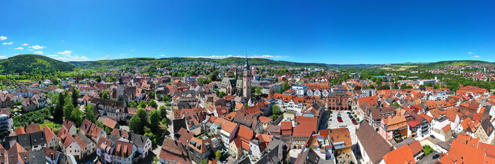 Fototapeta na wymiar Luftbild von Tauberbischofsheim