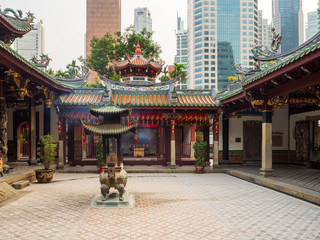Interior of Thian Hock Keng Temple in Singapore