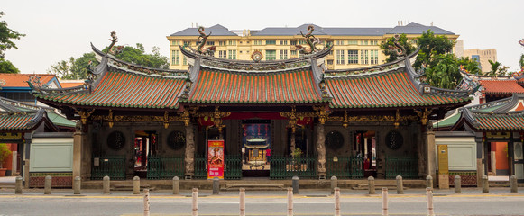 Facade of Thian Hock Keng Temple in Singapore