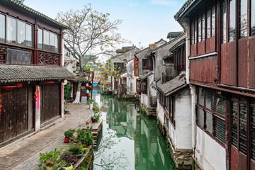 Fototapeta na wymiar Scenery of Zhouzhuang Ancient Town, Suzhou, China