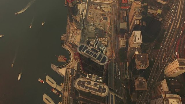 Sydney - Birds Eye View over International Towers and the Crown Casino during the Bush Fires