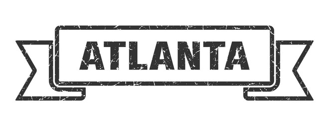 Atlanta ribbon. Black Atlanta grunge band sign