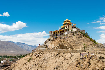 Fototapeta premium Ladakh, India - Jul 03 2019 - Zangdok Palri Monastery in Choglamsar, Ladakh, Jammu and Kashmir, India.