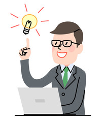 パソコンを使うビジネスマン　わかる