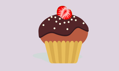 cupcake with chocolate cream