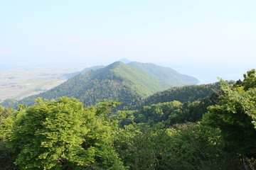 Fototapeta na wymiar Mountains near Biwa lake in Japan