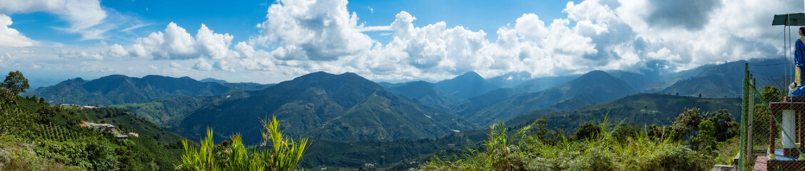 Panoramic landscape in Colombia countryside