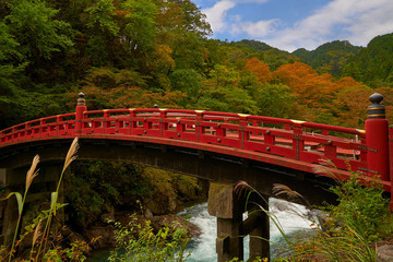 shinkyo bridge in autumn season of nikko