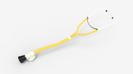 3d rendering of a stethoscope isolated in a studio background