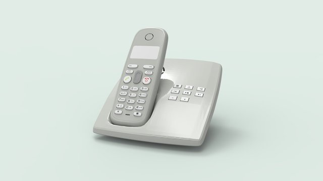 3d rendering of a telephone device isolated in studio background