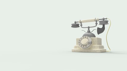 3d rendering of a vintage phone isolated on a studio background