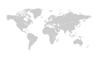 Fototapeta na wymiar World map with countries borders.