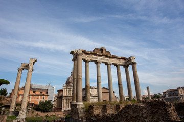 Ruins of a Roman temple with just columns left standing