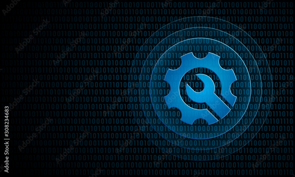 Poster digital tool with ripples ''pulse effect'' technology settings symbol