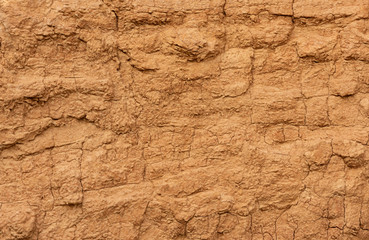 The ground with cracks, top view for the background. Concept of Graphic design of drought and death