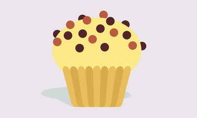 cupcake on grey background