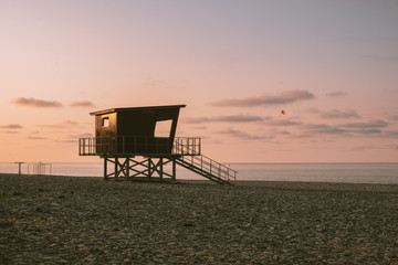 sunset on field, batumi, Black sea