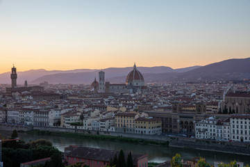 Fototapeta na wymiar Panoramic view of Florence city from Piazzale Michelangelo
