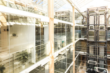 business skyscraper with panoramic windows. empty office space