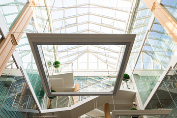 business skyscraper with panoramic windows. empty office space