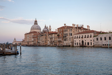Fototapeta na wymiar Panoramic view of Venice grand canal view with historical buildings