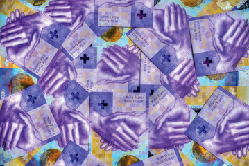 1000 swiss francs background. verctorized style