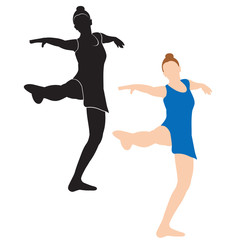 silhouette of a girl who dances