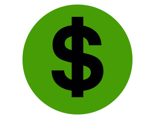 dollar sign on green background