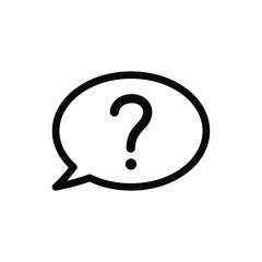 Speech bubbles and question mark icon, on white background, vector image.