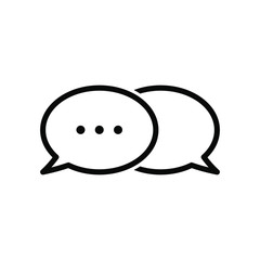 Speech bubbles and ellipsis icon, on white background, vector image.