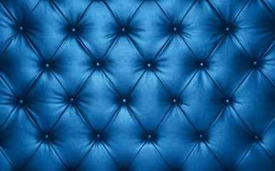 Fototapeta na wymiar Blue leather capitone background texture