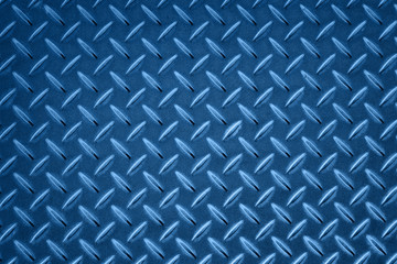 Anti slip blue metal plate with diamond pattern