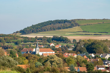 Fototapeta na wymiar Le village de Neufchâtel-Hardelot et la campagne environnante