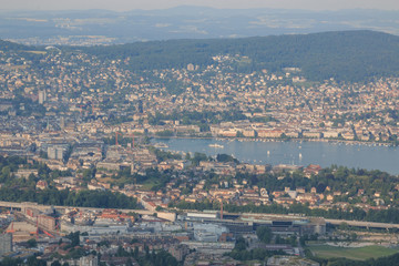 Obraz premium Panorama view of historic Zurich city center with lake, canton of Zurich