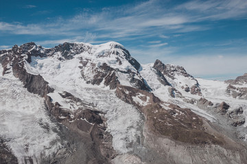 View closeup mountains scene in national park Zermatt, Switzerland