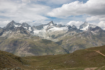 Fototapeta na wymiar View closeup mountains scene in national park Zermatt, Switzerland